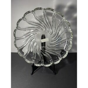 Mikasa Peppermint Clear 13.25" Round Crystal Platter Germany SA972/313